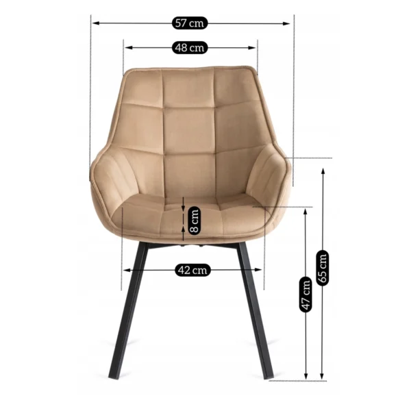 product-2825-8 Scaun pivotant LUNA din velur bej