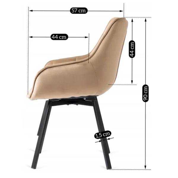 product-2825-9 Scaun pivotant LUNA din velur bej