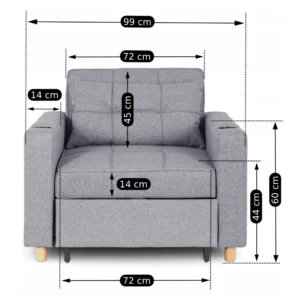 Fotoliu rabatabil SOLOR Gri