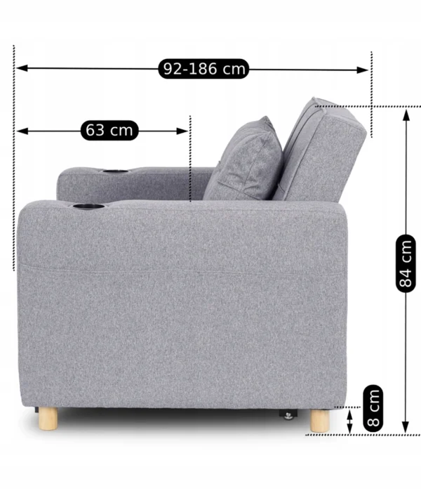 Fotoliu rabatabil SOLOR Gri