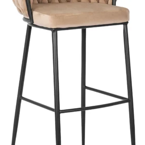 Scaun ELENA din velur negru țesut