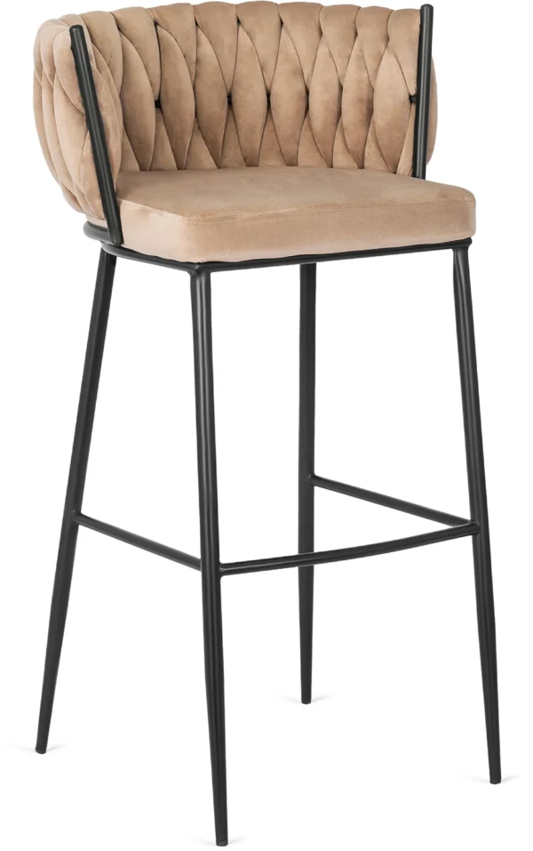 product-2830-0 FLORES hocker din catifea bej — MOBILA