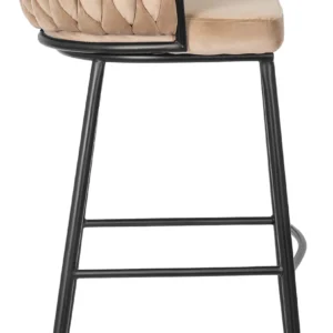 product-2830-3 FLORES hocker din catifea bej — MOBILA