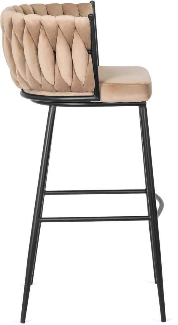 product-2830-3 FLORES hocker din catifea bej — MOBILA