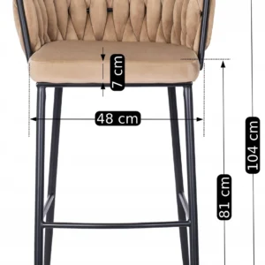 product-2830-5 FLORES hocker din catifea bej — MOBILA