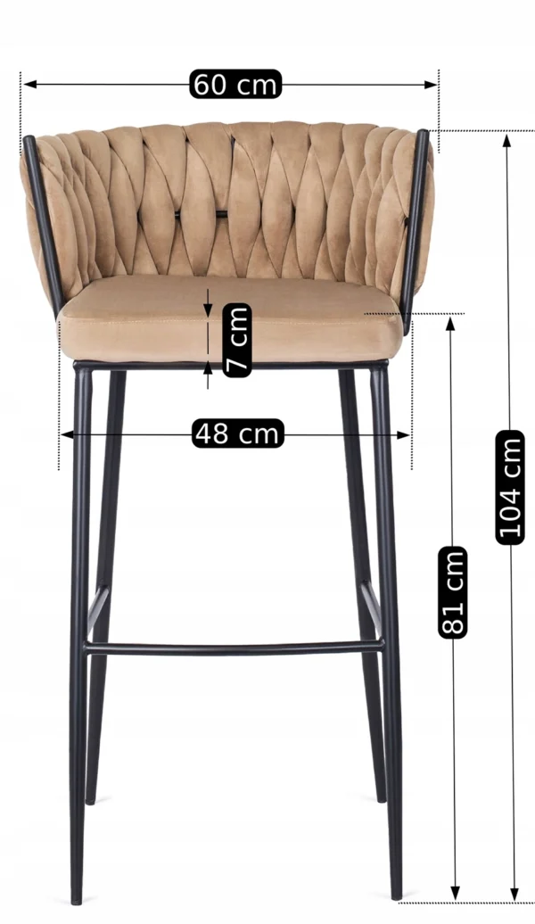 product-2830-5 FLORES hocker din catifea bej — MOBILA