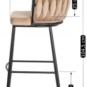 product-2830-6 FLORES hocker din catifea bej — MOBILA