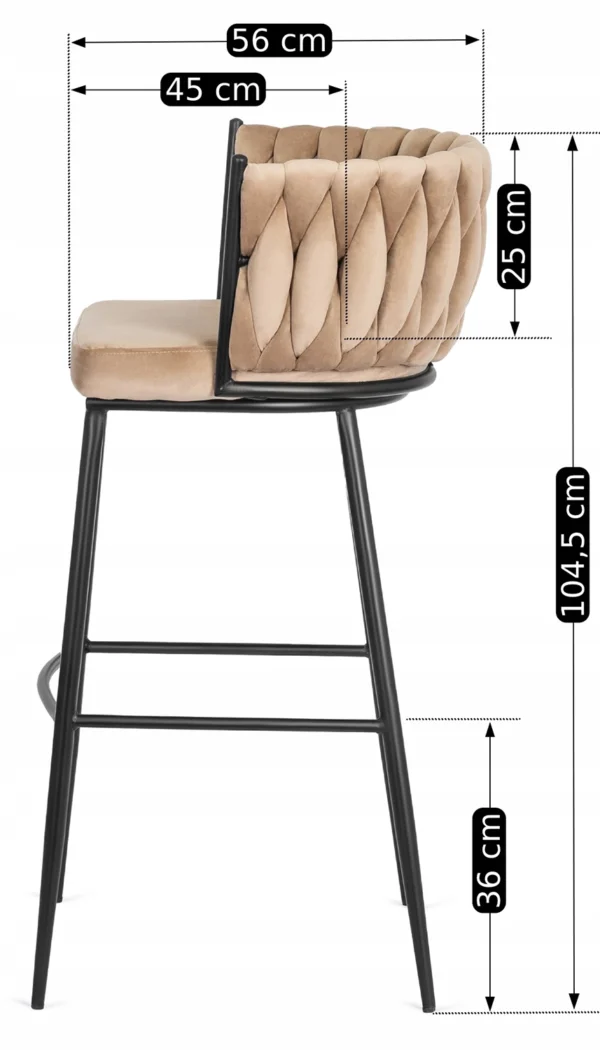 product-2830-6 FLORES hocker din catifea bej — MOBILA