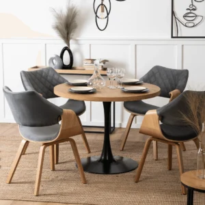 product-2831-1 LINO masă 100 cm stejar aur/negru — Mese