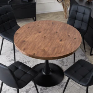 product-2832-0-1 LINO 100 cm Stejar rustic/masă neagră — Mese