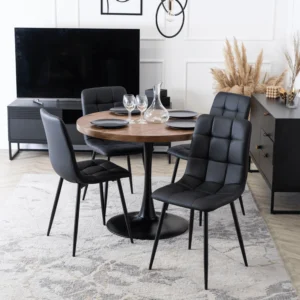 product-2832-1 LINO 100 cm Stejar rustic/masă neagră — Mese