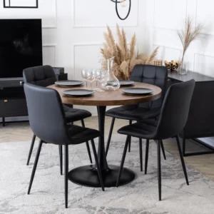 product-2832-2 LINO 100 cm Stejar rustic/masă neagră — Mese