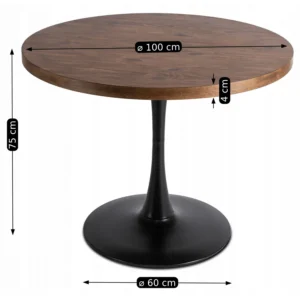 product-2832-8 LINO 100 cm Stejar rustic/masă neagră — Mese