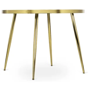 Masă TINGA 100 cm Sticlă Negru/Auriu