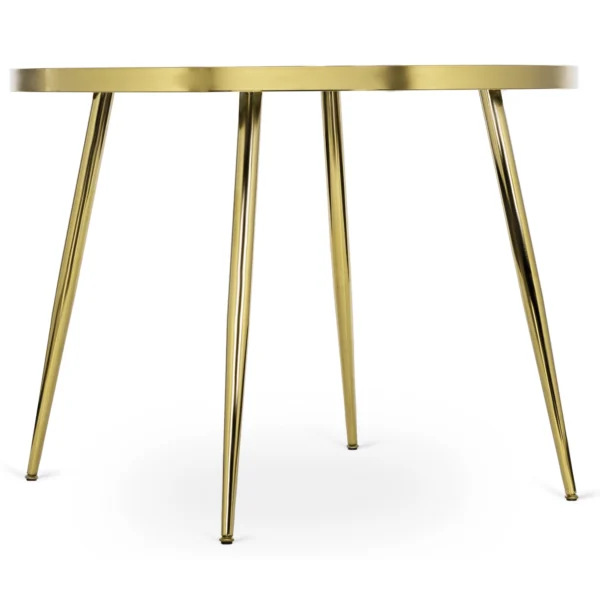 Masă TINGA 100 cm Sticlă Negru/Auriu