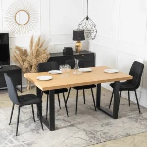 product-2837-0-1 Masa extensibilă EDWIN 160–260 cm Stejar auriu/Negru