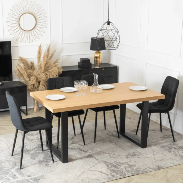 product-2837-0-1 Masa extensibilă EDWIN 160–260 cm Stejar auriu/Negru