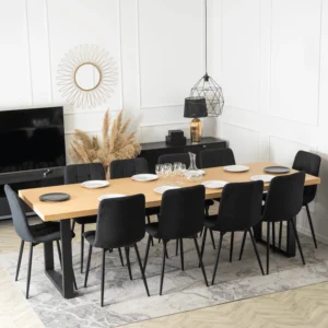 product-2837-1 Masa extensibilă EDWIN 160–260 cm Stejar auriu/Negru