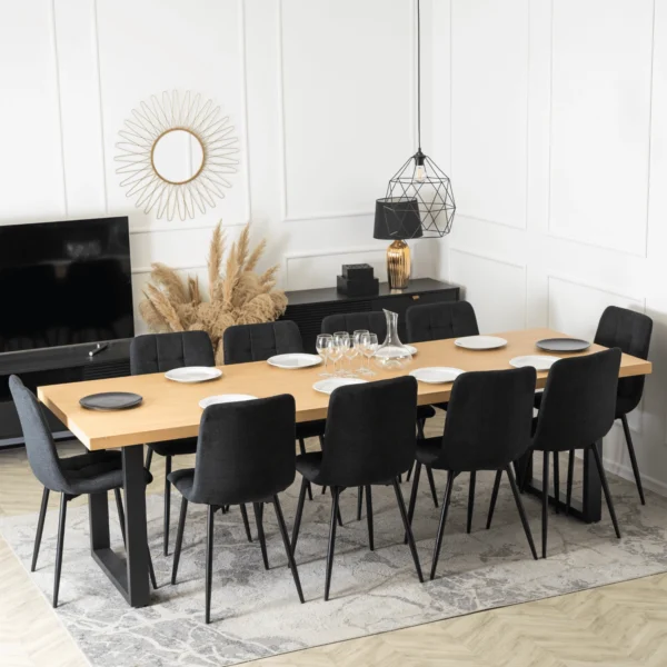 product-2837-1 Masa extensibilă EDWIN 160–260 cm Stejar auriu/Negru