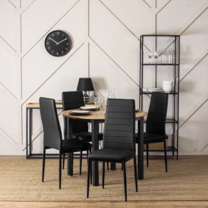 Scaun NARIS negru din piele ecologică