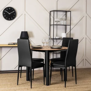 Scaun NARIS negru din piele ecologică