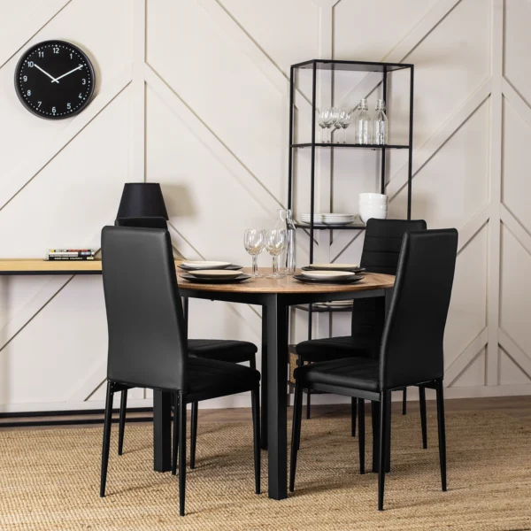 Scaun NARIS negru din piele ecologică