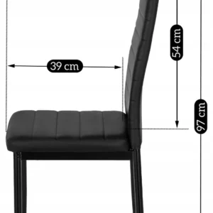 Scaun NARIS negru din piele ecologică