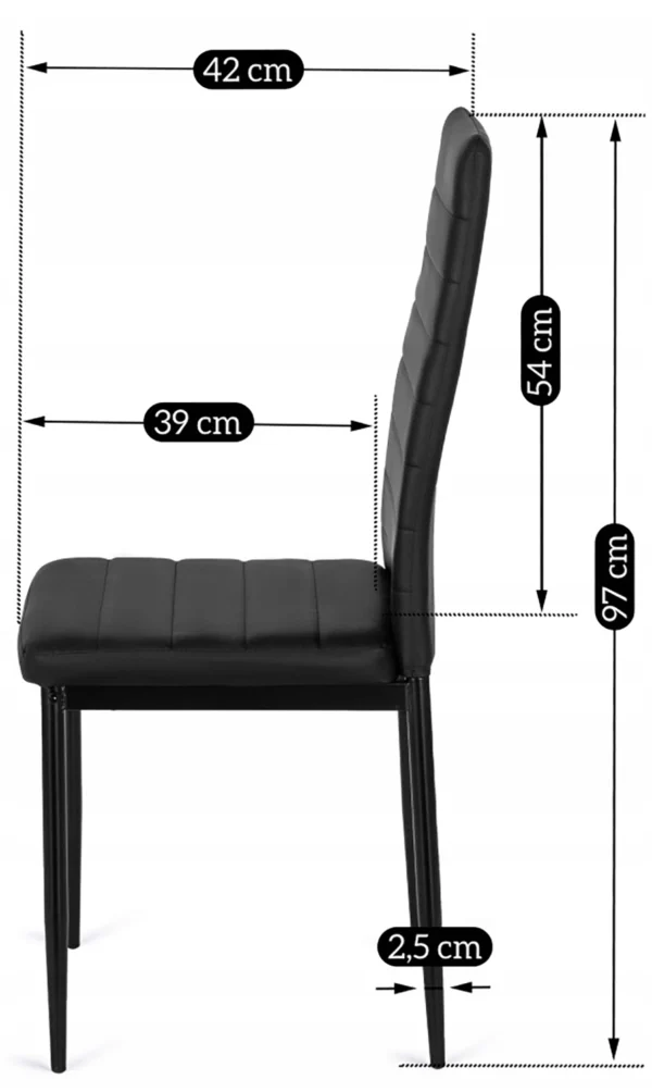 Scaun NARIS negru din piele ecologică