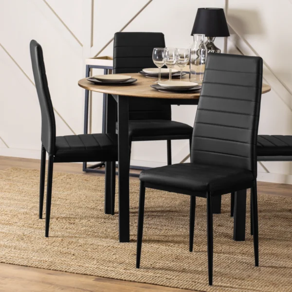 Scaun NARIS negru din piele ecologică