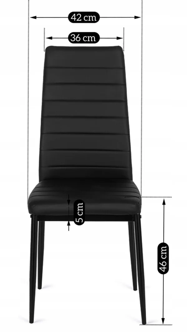 Scaun NARIS negru din piele ecologică