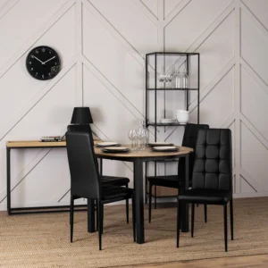 Scaun TEX 2 din piele ecologică neagră