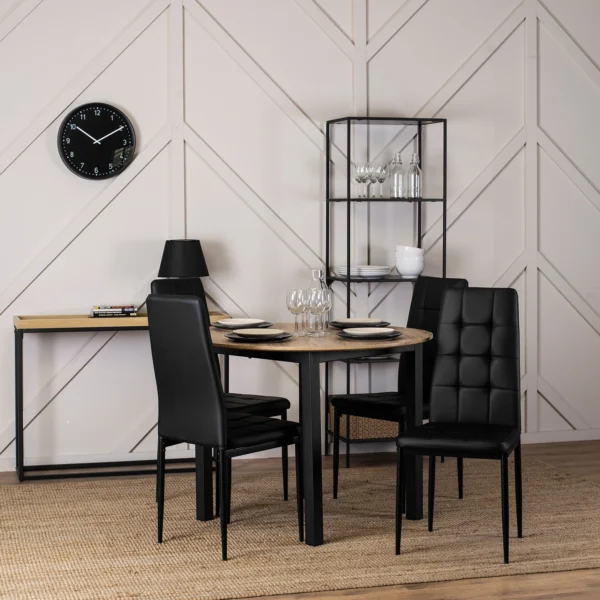 Scaun TEX 2 din piele ecologică neagră