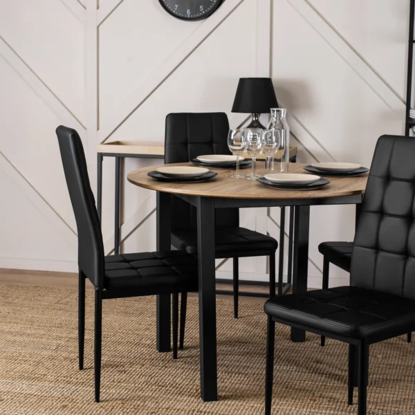 Scaun TEX 2 din piele ecologică neagră