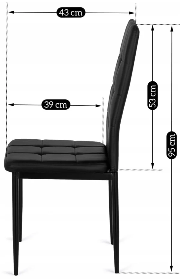 Scaun TEX 2 din piele ecologică neagră