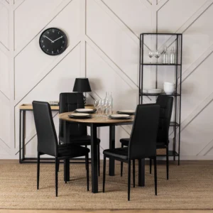 Scaun TEX 2 din piele ecologică neagră