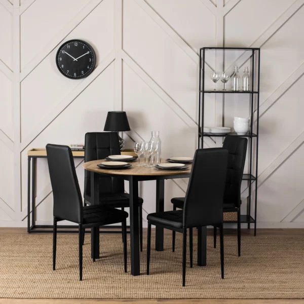 Scaun TEX 2 din piele ecologică neagră