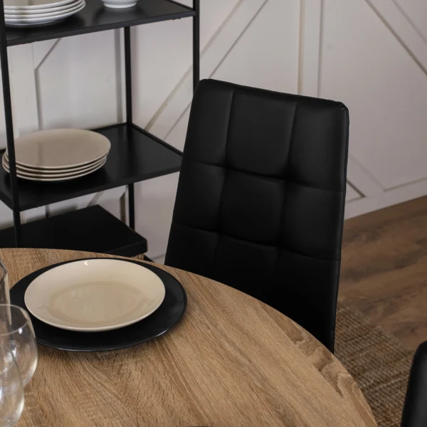 Scaun TEX 2 din piele ecologică neagră