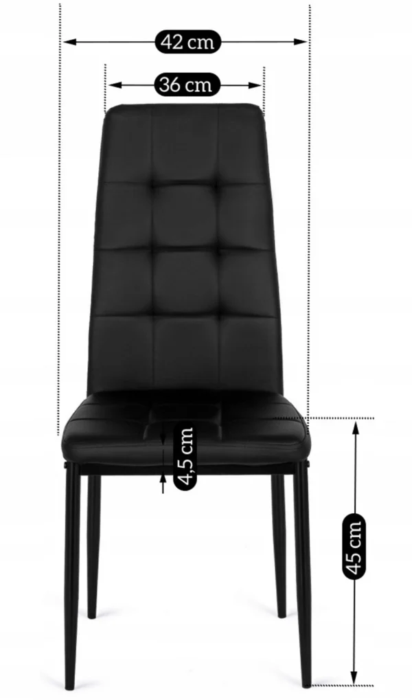 Scaun TEX 2 din piele ecologică neagră