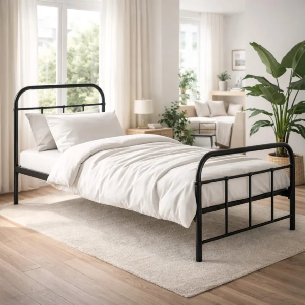 Pat metalic PABLO 90x200 Negru