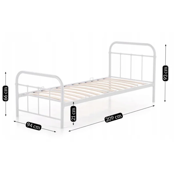 Pat metalic PABLO 90x200 Alb