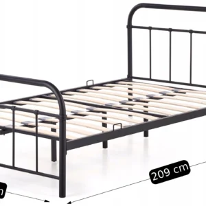 Pat metalic PABLO 120x200 Negru