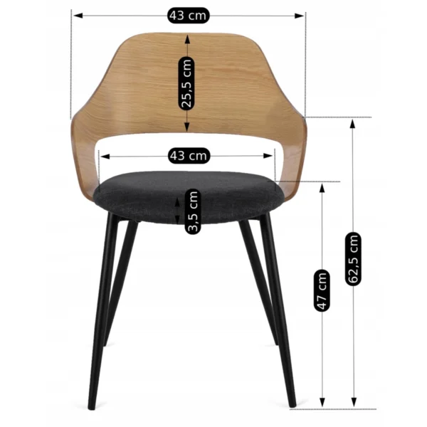 Scaun ORBI Stejar aur/negru — MOBILA