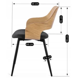 Scaun ORBI Stejar aur/negru — MOBILA