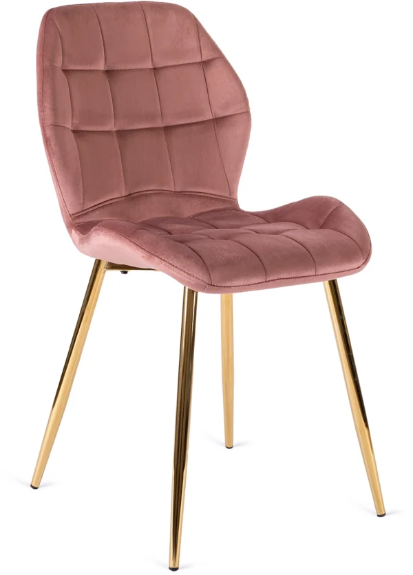 Scaun LUCKY din velur roz
