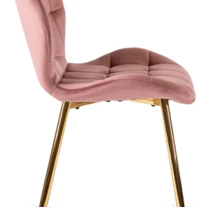 Scaun LUCKY din velur roz