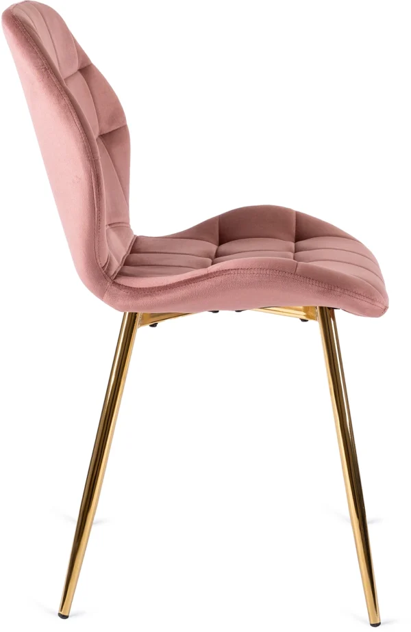 Scaun LUCKY din velur roz