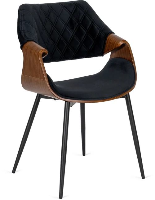 Scaun DAKOTA Negru/Velur nuc