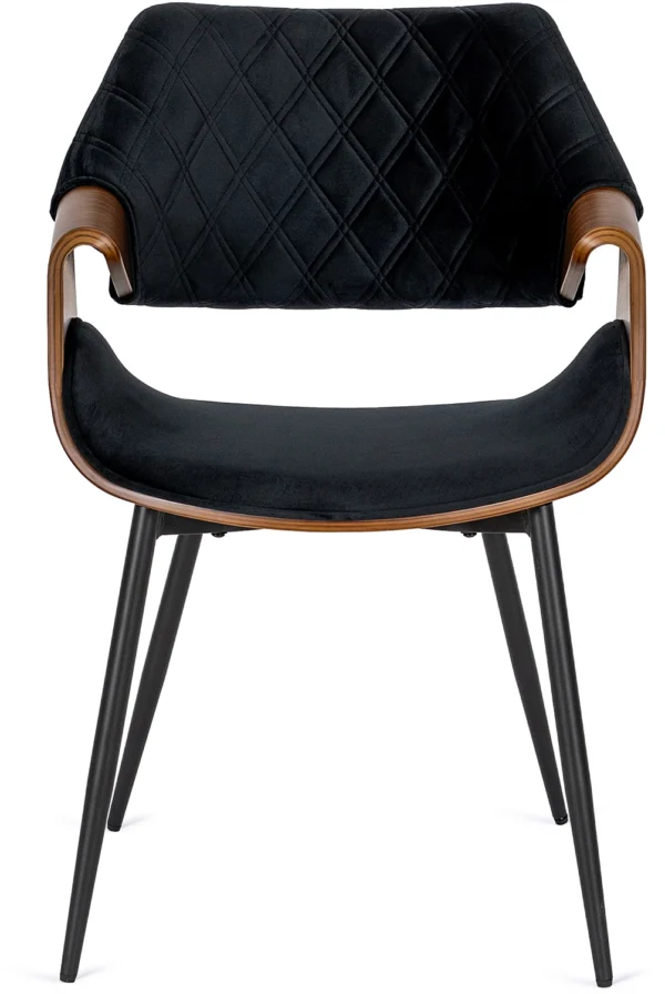 product-2865-6 Scaun DAKOTA Negru/Nuc, cu tapițerie din catifea — MOBILA