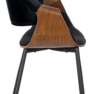 product-2865-7 Scaun DAKOTA Negru/Nuc, cu tapițerie din catifea — MOBILA