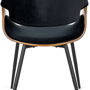 product-2865-8 Scaun DAKOTA Negru/Nuc, cu tapițerie din catifea — MOBILA